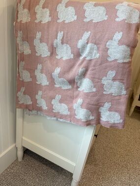Pink Lemonade Soft Pink Bunny Knit Baby Blanket